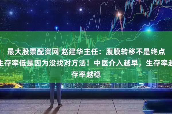 最大股票配资网 赵建华主任:腹膜转移不是终点,生存率低是因为没找对方法!中医介入越早,生存率越稳